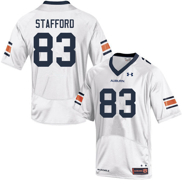 Auburn Tigers Men's Colby Stafford #83 White Under Armour Stitched College 2022 NCAA Authentic Football Jersey PFR1374UB